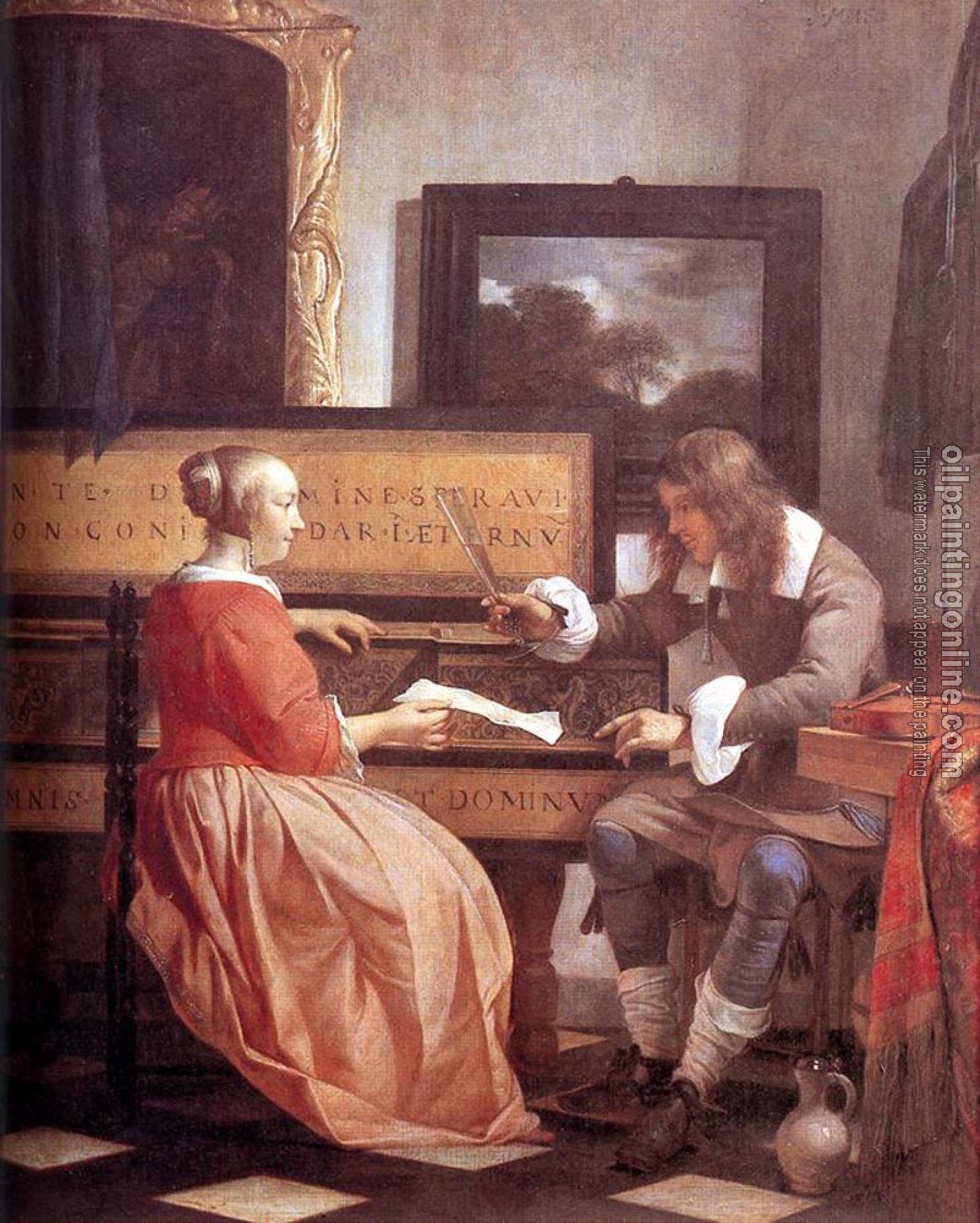 Metsu, Gabriel - Man and Woman Sitting at the Virginal